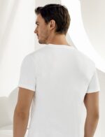 Erkek Penye V Yaka Fanila Yarım Kol Siyah