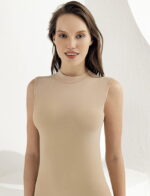 Kadın Yarım Balıkçı Yaka Sıfır Kol Body Ten