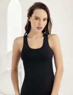 Kadın Sırtı Çapraz Sporcu Body Siyah