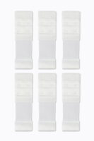 6 Adet Lastikli Agraf Sütyen Ek Kopça Çift Kancalı Beyaz