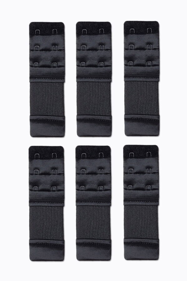 6 Adet Lastikli Agraf Sütyen Ek Kopça Çift Kancalı Beyaz