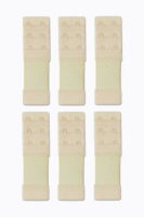 6 Adet Lastikli Agraf Sütyen Ek Kopça Çift Kancalı Beyaz