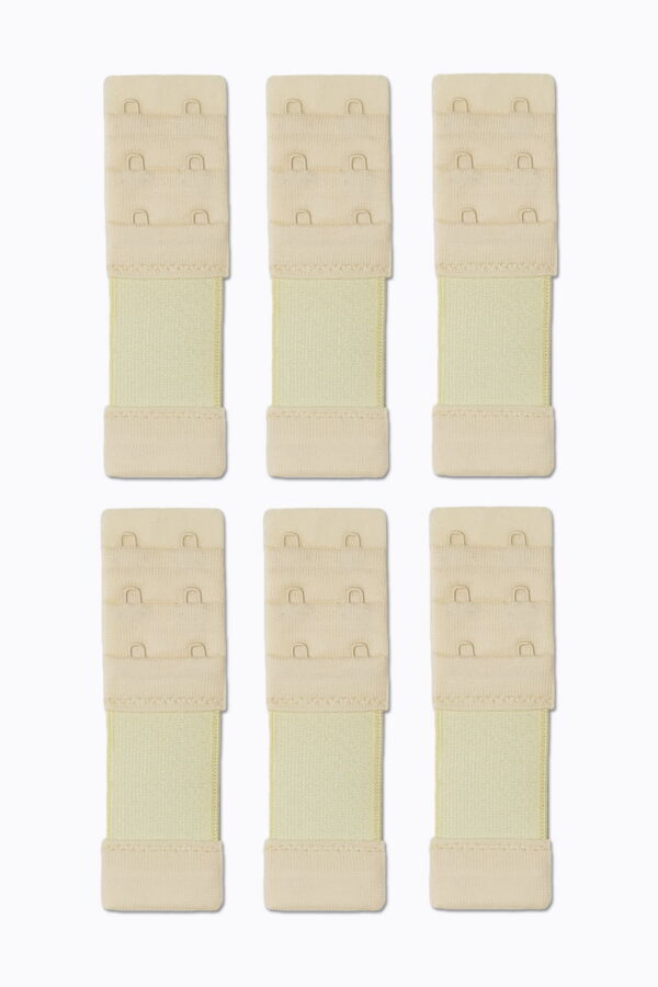 6 Adet Lastikli Agraf Sütyen Ek Kopça Çift Kancalı Beyaz