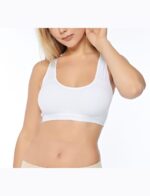 Büstiyer Geniş Askılı Pedli Yarım Body Atlet Ten
