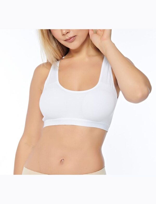 Büstiyer Geniş Askılı Pedli Yarım Body Atlet Ten