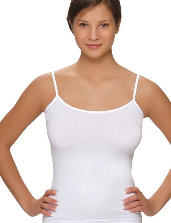 Kadın İnce Askılı Body Atlet Modal Beyaz