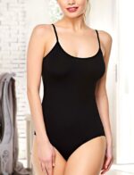 İnce Askılı Çıtçıtlı Body Siyah