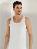 Erkek Likralı Askılı Atlet Beyaz