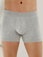 Erkek Likralı Boxer Gri