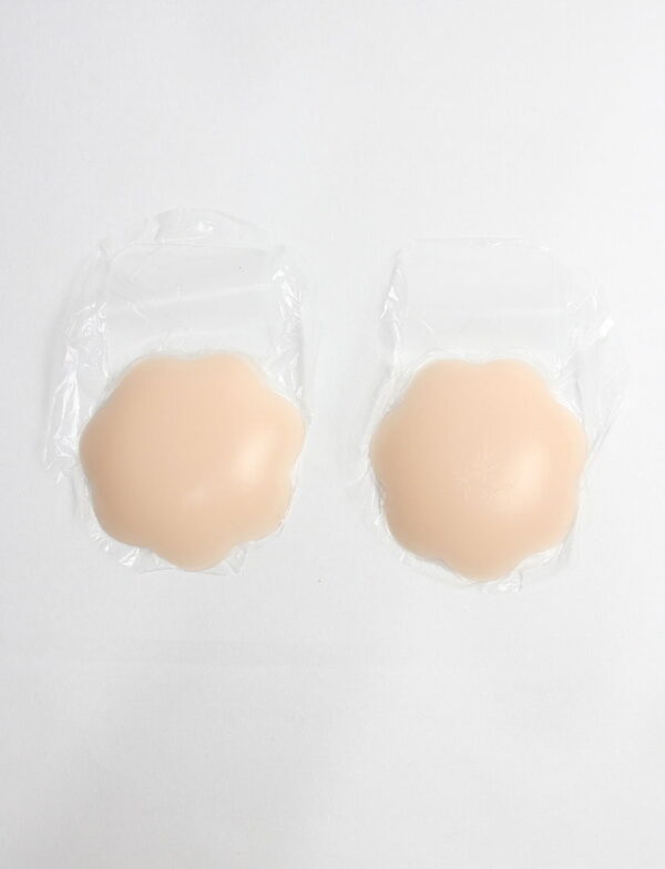 Göğüs Kaldırıcı Kapatıcı Papatya Desenli Şeffaf Nude Silikon