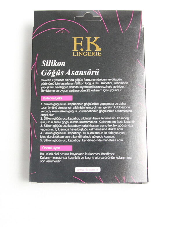 Göğüs Kaldırıcı Kapatıcı Papatya Desenli Şeffaf Nude Silikon