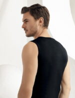 Erkek V Yaka Ribana Sıfır Kol Atlet Beyaz