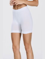 Kadın Kısa Şort Jüpon Boxer Beyaz Micro Seamless