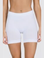 Kadın Kısa Şort Jüpon Boxer Beyaz Micro Seamless