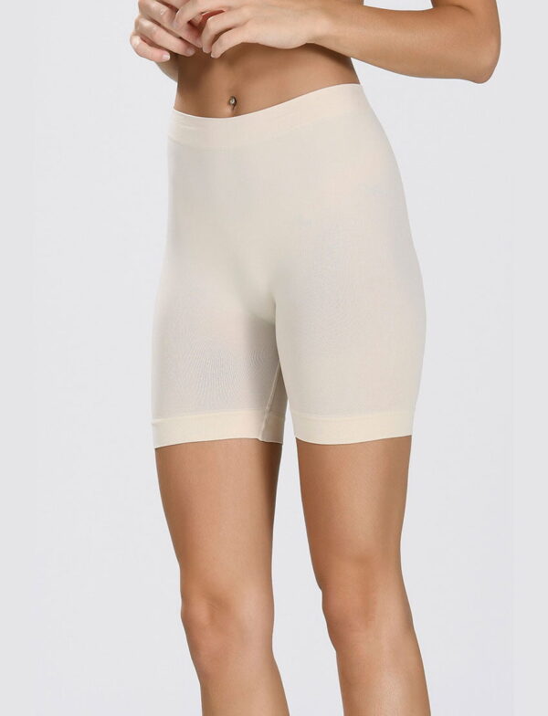 Kadın Kısa Şort Jüpon Boxer Beyaz Micro Seamless