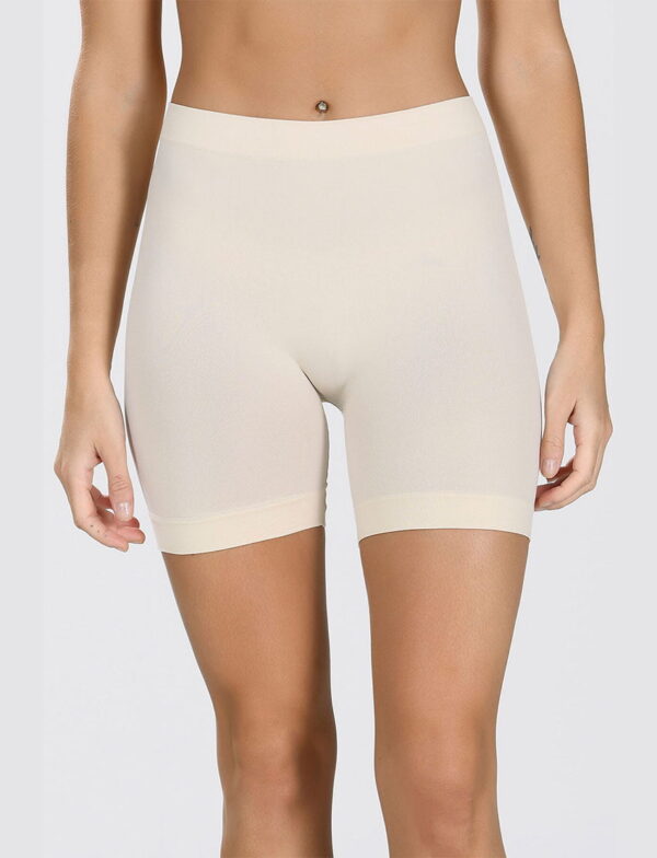 Kadın Kısa Şort Jüpon Boxer Beyaz Micro Seamless