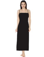 Uzun Kombinezon Elbise Astarı Tam Boy Siyah