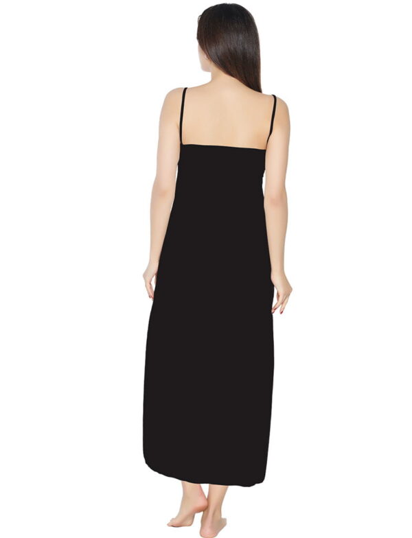 Uzun Kombinezon Elbise Astarı Tam Boy Siyah