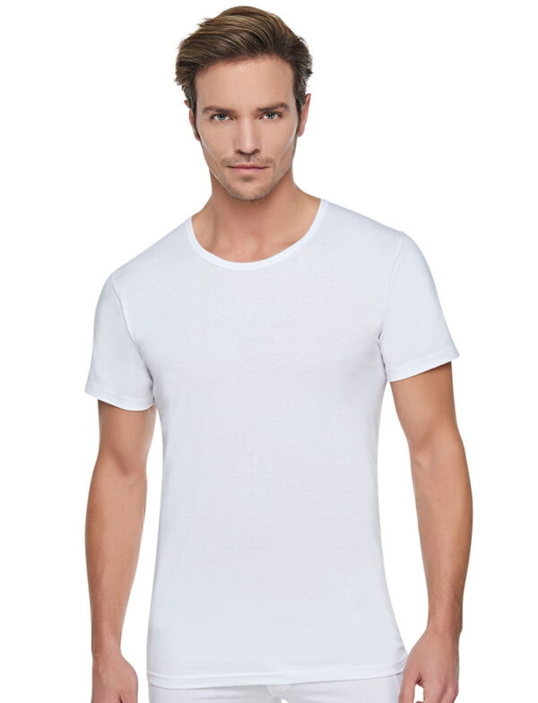 Erkek Penye Bisiklet Yaka Fanila Yarım Kol