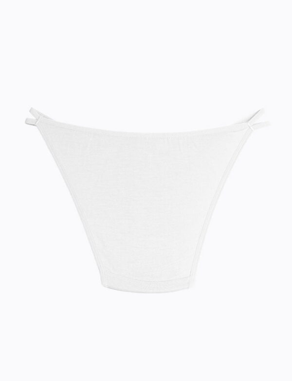 Yanı İpli Bikini Kalıp Külot Beyaz