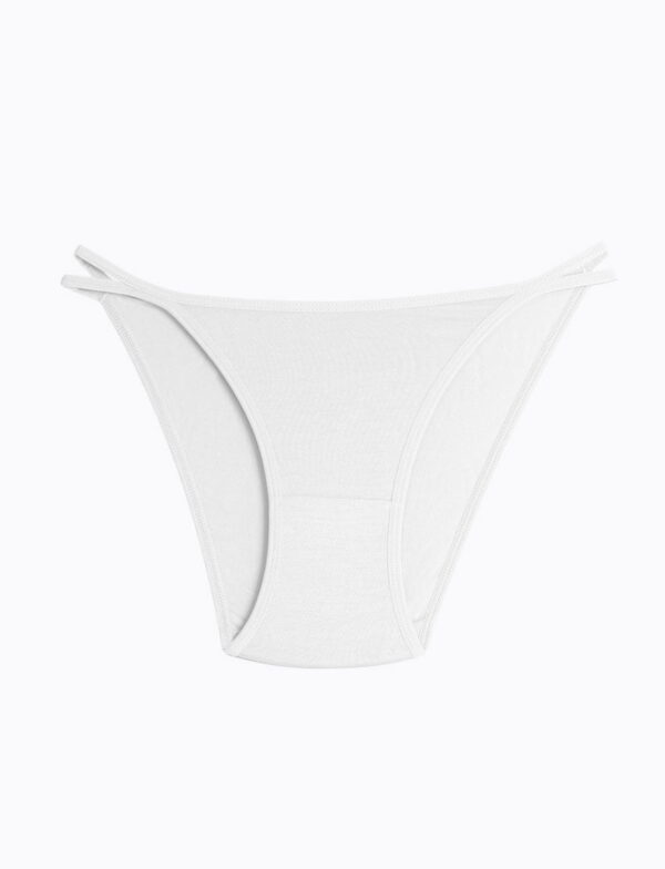 Yanı İpli Bikini Kalıp Külot Beyaz