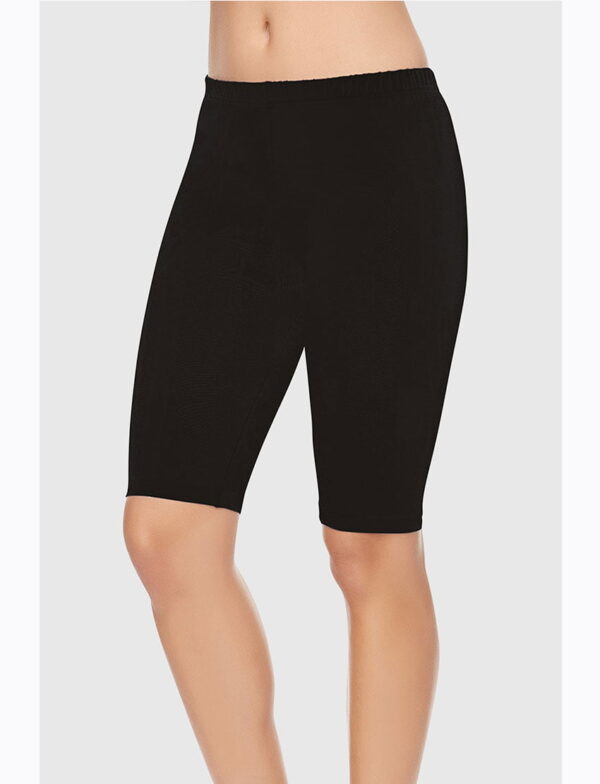 Dizüstü Kısa Tayt Yumuşak Viskon Likralı Siyah
