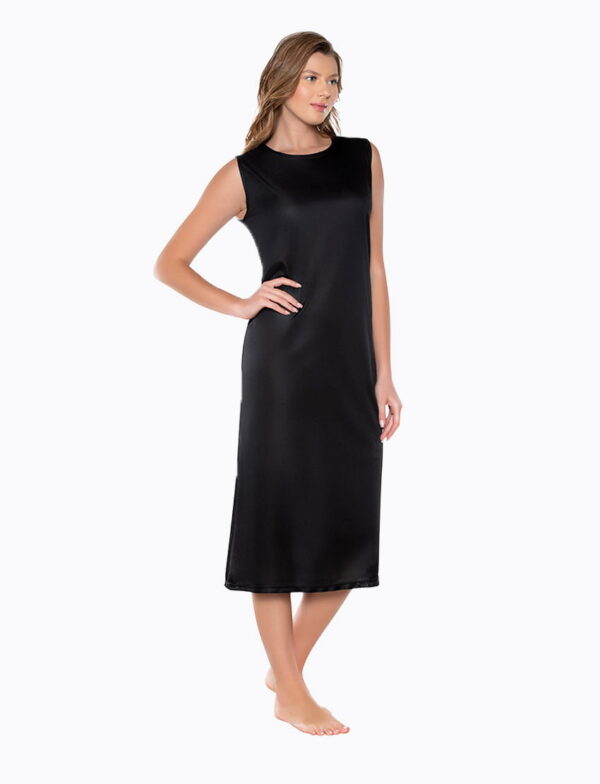 Kolsuz Uzun Elbise Astarı Sıfır Kol Kombinezon Beyaz