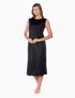 Kolsuz Uzun Elbise Astarı Sıfır Kol Kombinezon Siyah