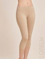 Pamuklu Dizaltı Kapri Tayt İç Astar Bej Rengi