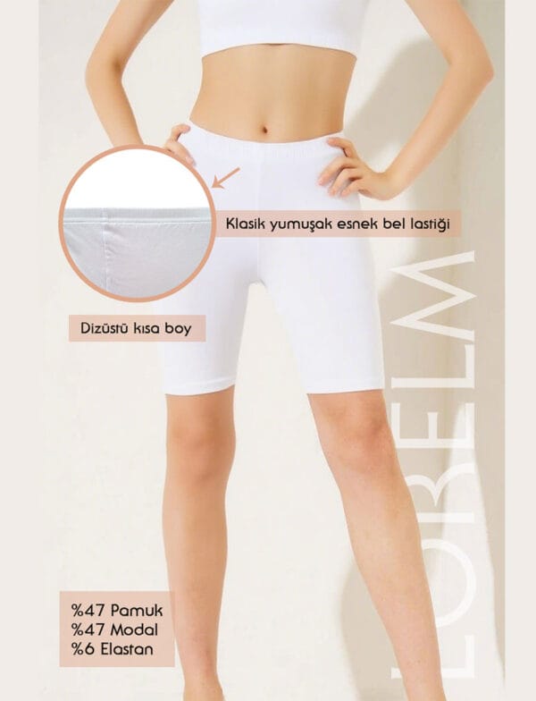 Kısa Tayt Yumuşak Penye Pamuk Modal