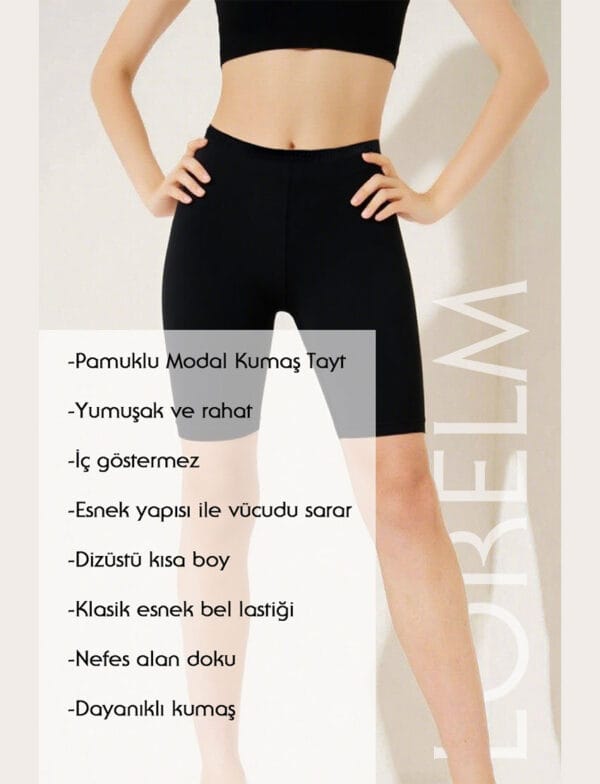 Kısa Tayt Yumuşak Penye Pamuk Modal