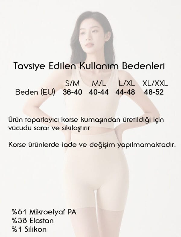 Lazer Kesim Korse Paçalı Kıyafet İçi Toparlayıcı Astar