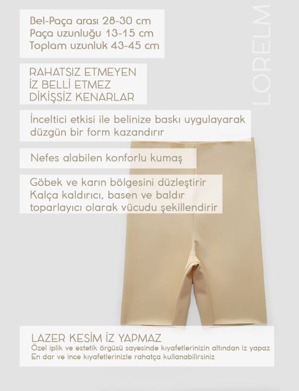 Lazer Kesim Korse Paçalı Kıyafet İçi Toparlayıcı Astar