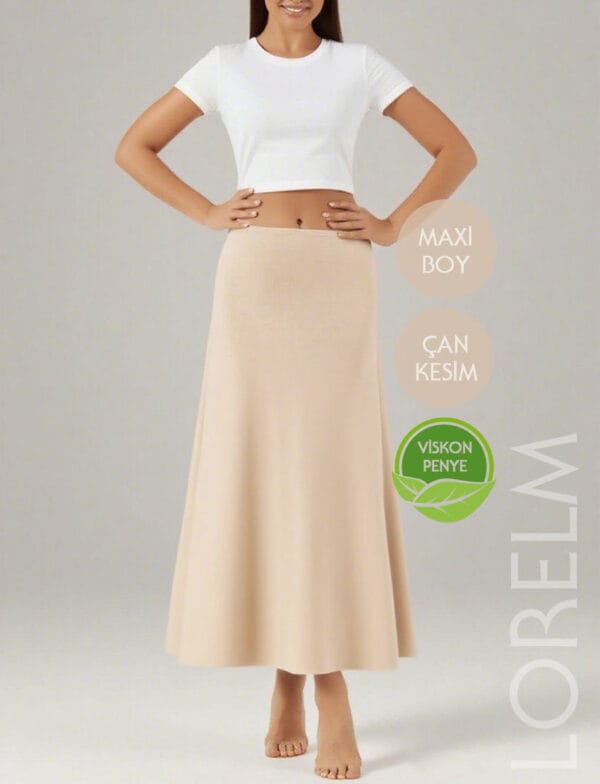 Uzun Etek Astarı Tam Boy Doğal Viskon Penye 80 cm