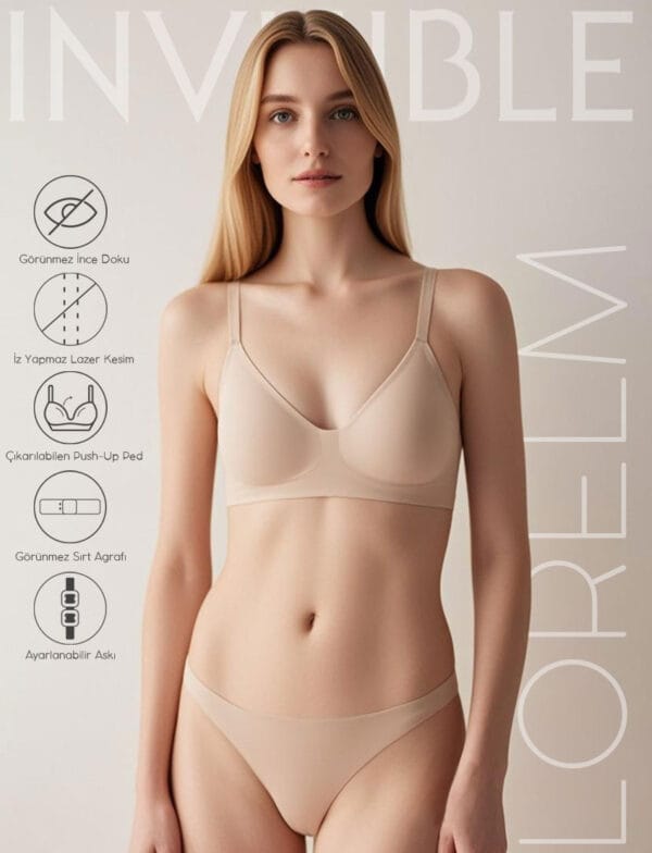 Invisible Lazer Kesim Sütyen Balensiz Görünmez