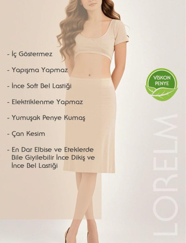 Midi Boy Penye Jüpon Etek Astarı