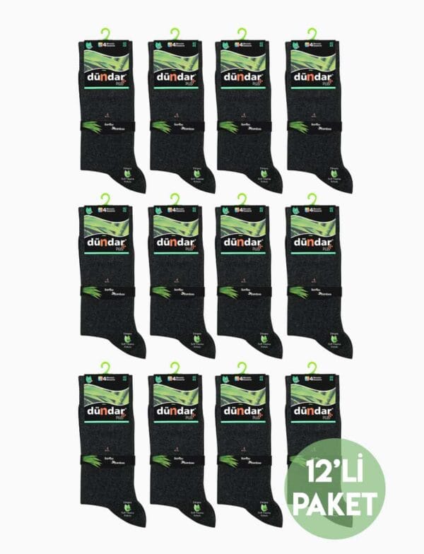 DÜNDAR 12'li Erkek Bambu Çorap 4 Mevsim