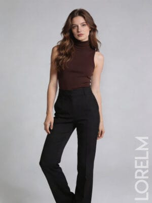 Balıkçı Yaka Kolsuz Badi Viskon Penye Yumuşak Doku Body