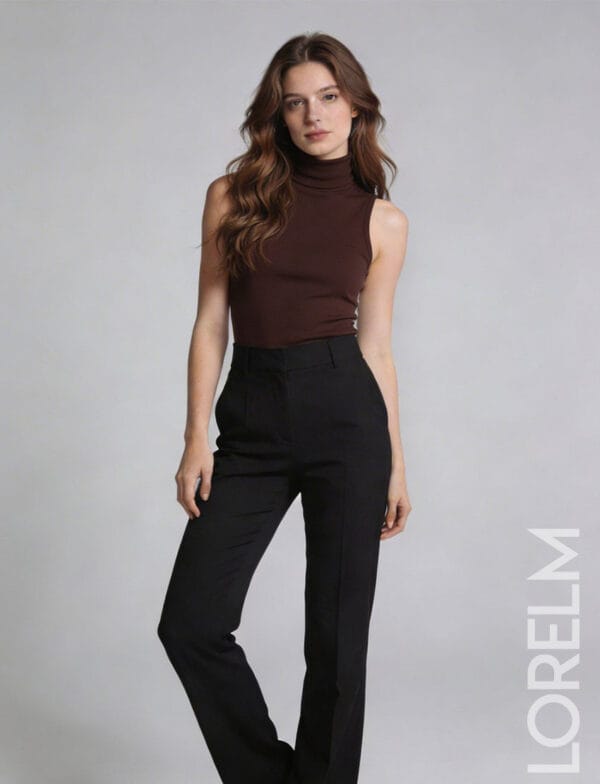 Balıkçı Yaka Kolsuz Badi Viskon Penye Yumuşak Doku Body