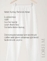 Keten Kumaş Pantolon Astarı Beyaz